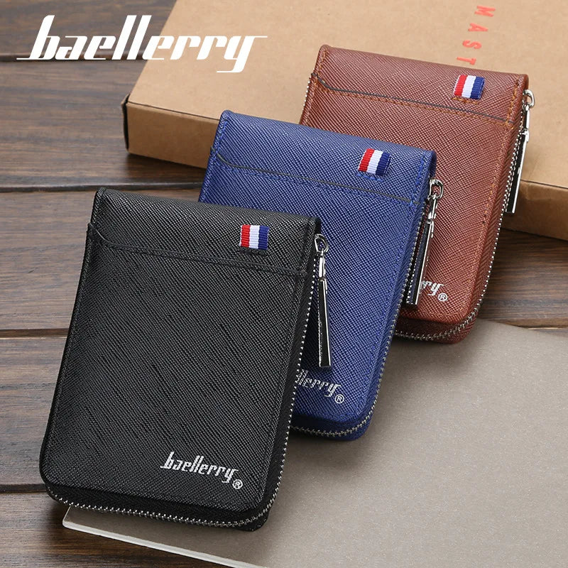 2021 New Men Card Holder Free Name Customized Zipper Slim Wallet 9 Card Holders Hight Quality PU Leather ID Card Holder For Men
