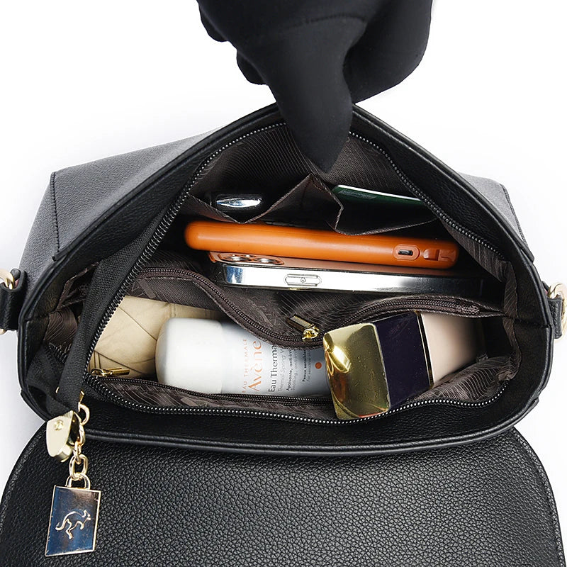 Fashionable Printed Decorative Shoulder Bags With 100% Top Layer Cowhide Women's Crossbody Bags Luxury Designer Brand Handbag