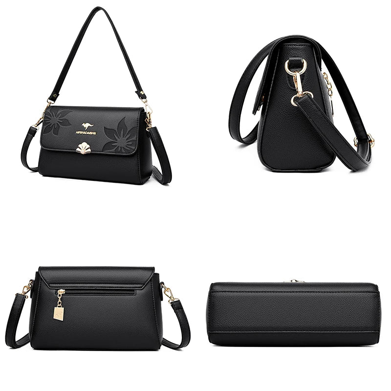 Fashionable Printed Decorative Shoulder Bags With 100% Top Layer Cowhide Women's Crossbody Bags Luxury Designer Brand Handbag