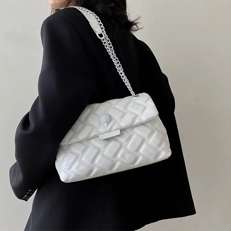 Kurt Geiger London Luxury Designer Quilted Eagle Metal Women Shouder Bag High Quality Embroidery PU Leather Ladies CrossBody Bag